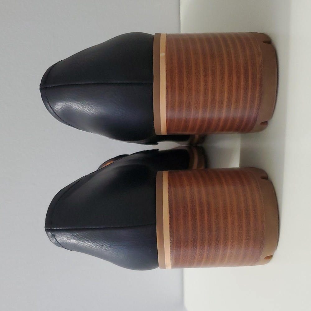 Korks By Kork-Ease Heeled Penny Loafers Black Size 9 Vegan Leather - Picture 8 of 11